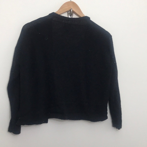|Eileen Fisher| Black Wool Open Cardigan Sweater - Picture 2 of 4